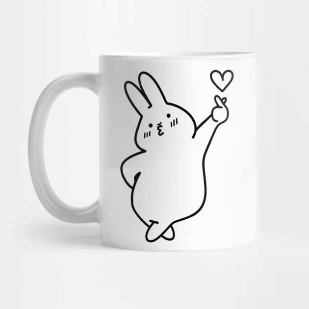 Cute Bunny | Korean Finger Heart Design | Kawaii Gifts | Handmade Illustrations by Atelier Serakara by Atelier Serakara